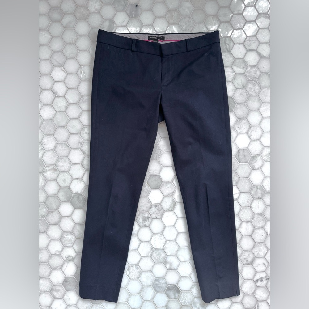 Banana Republic Navy Sloan Slim Ankle Pants Size 6 Tailored Work Trousers